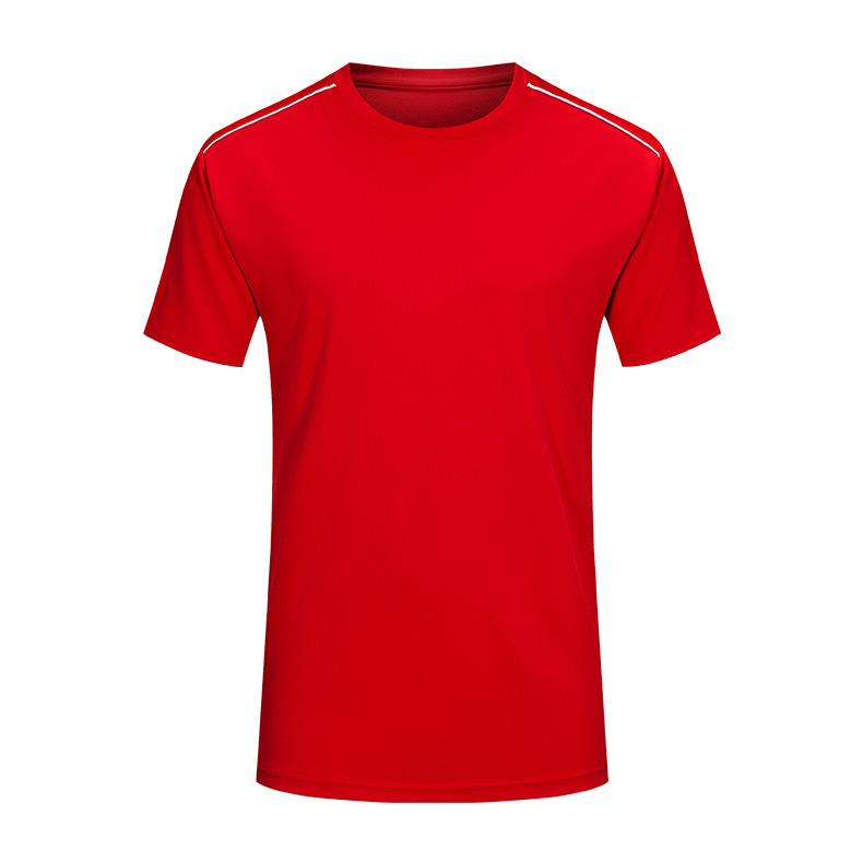 Uniforme de clase de deportes de cuello redondo Uniforme de equipo Uniforme de grupo Camisa publicitaria Camisa electoral Camiseta de manga corta de secado rápido Ropa de trabajo personalizada