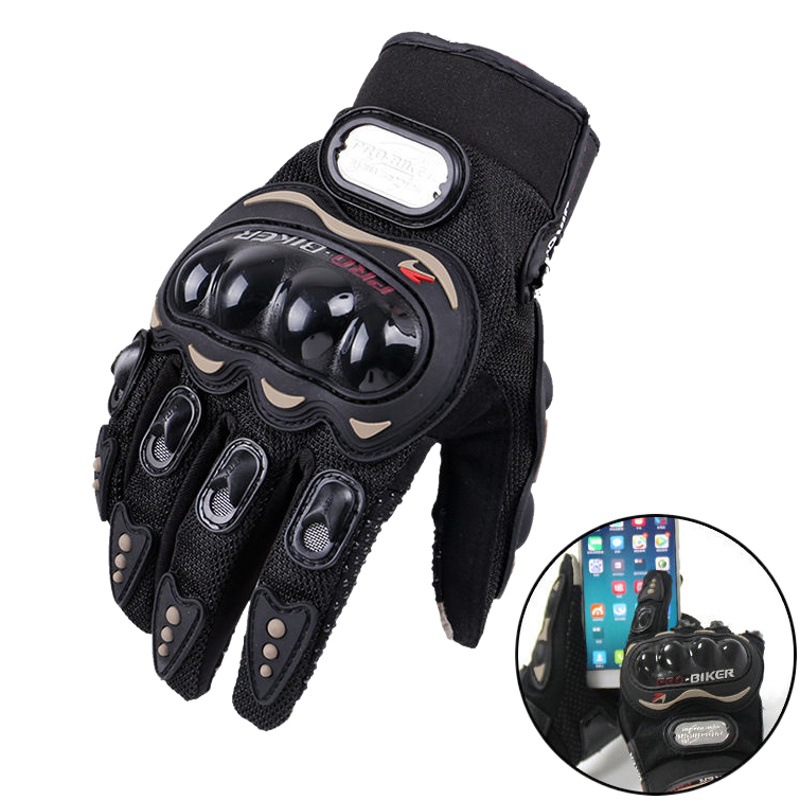Guantes de moto todoterreno primavera y verano dedo completo antideslizante resistente a la caída pantalla táctil transpirable Knight Racing medio dedo guantes
