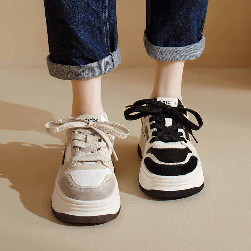 Zapatillas Retro Augu Shiden para Mujer, Primavera 2026, Color Negro y Blanco Panda, Calzado Deportivo Casual que Estiliza el Pie