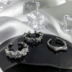 日韓輕奢蝴蝶鋯石開口戒指女甜酷高級感小眾設計氣質百搭時尚指環