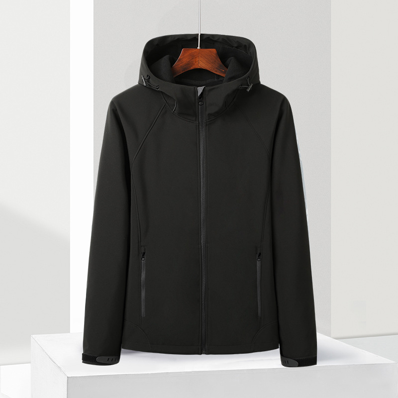 Chaqueta de cáscara suave para hombres y mujeres Otoño e Invierno chaqueta de una sola capa cálida pareja impermeable chaqueta deportiva casual al aire libre LOGO impreso