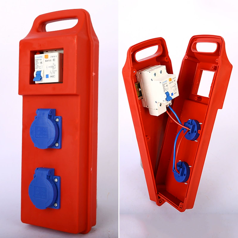 Portable DZ47 Iron Nylon Waterproof 10-hole Industrial Socket Temporary Distribution Box for Construction Site