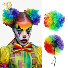 新款小丑假发彩色头套舞会派对化妆万圣节道具爆炸头COS装扮 搞笑