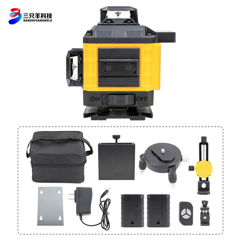 跨境绿光16线激光水平仪全自动调平3D贴墙仪红外线高精度上墙
