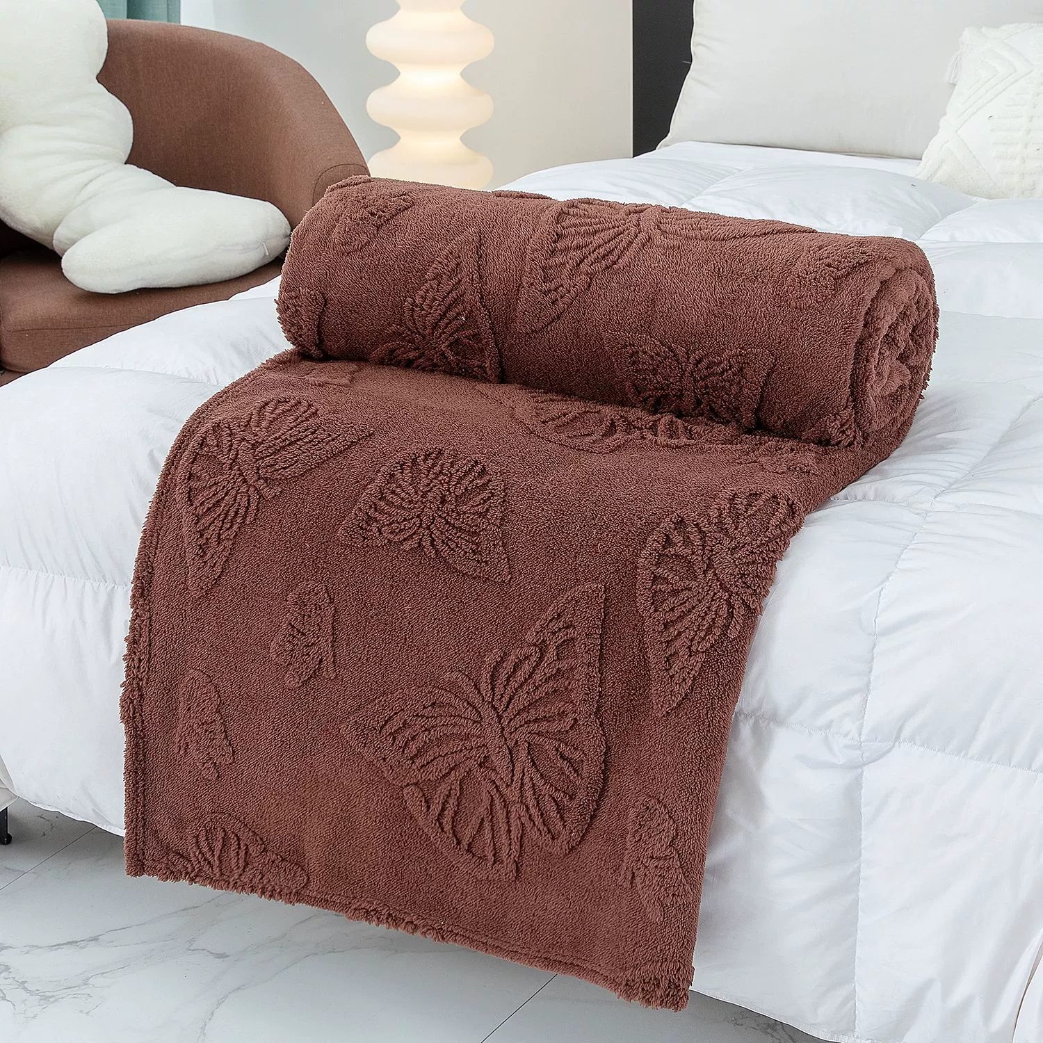 Плюшевое одеяло Velvet Throw Blanket, однослойная тисненая бабочка, размеры 70×100–200×230 см