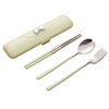 Handheld tableware stainless steel, spoon, fork, cute chopsticks, set for elementary school students, 3 piece set
