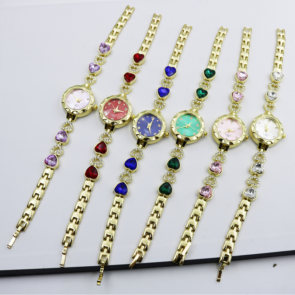 Casual Shiny Stainless Steel Jewelry Buckle Heart Shape Quartz display picture 3