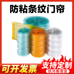Customized Transparent Anti-Stick Stripesd Door Curtain Pvc Soft Door Curtain Transparent Anti-Mosquito Shopping Mall Available Door Curtain Light Transmission