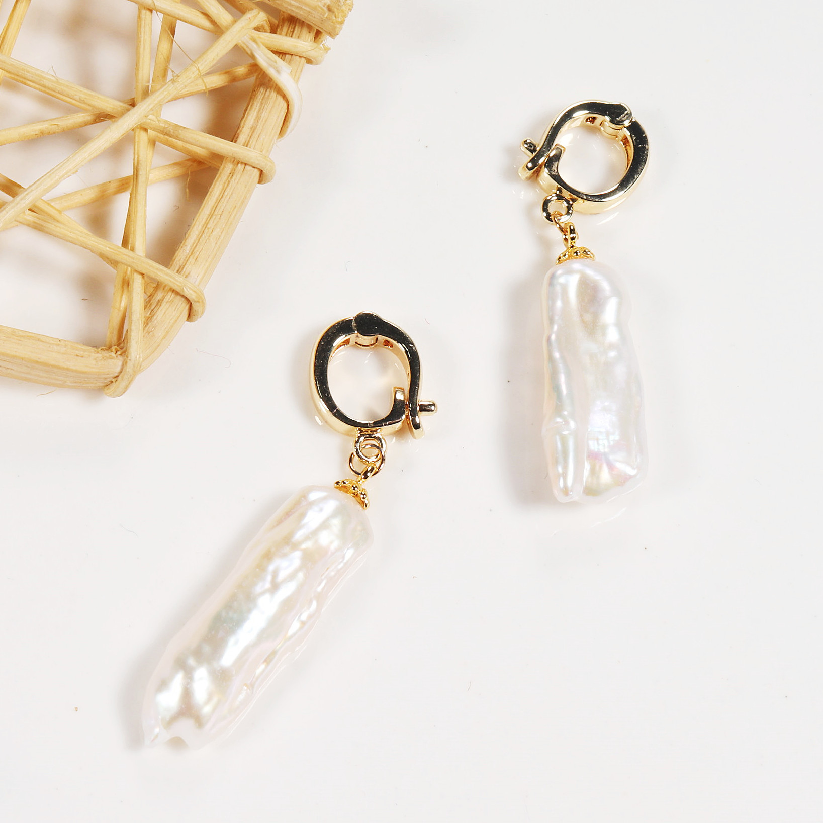Women'S Gender Plating, Inlay Design Fashion Irregular Pearl Plating Inlay Pearl Drop Earrings Necklace 1 Pair