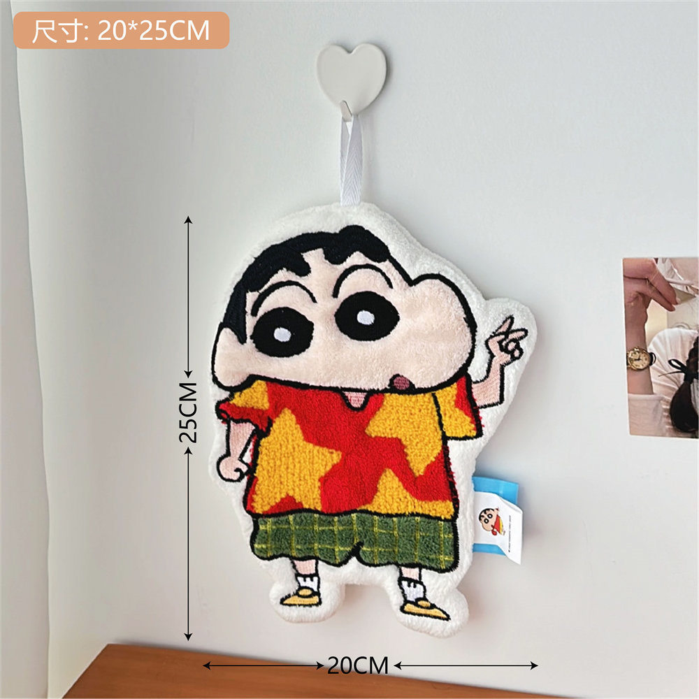 Crayón auténtico pequeño nuevo toallas de mano de forma especial lindas toallas de bordado estereoscópico multipropósito absorción de coral de dibujos animados