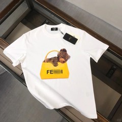 クロスボーダー ハイバージョン 25ssF フェンジア 老眼 クマプリント メンズ 半袖 Tシャツ 夏トレンド ブランド トレンド 半袖