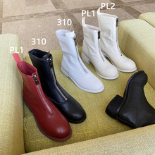 2024新款女春季新款短靴女guidi鬼帝瘦瘦女靴310白色内增高马丁靴