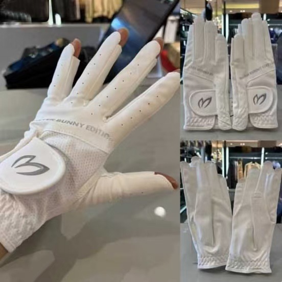 夏季新款兔标高尔夫女士运动防滑双手露指百搭手套柔软透气手套