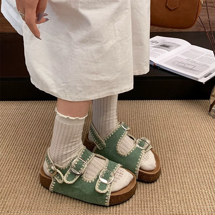 Black summer non-slip sandals, high-end, french style
