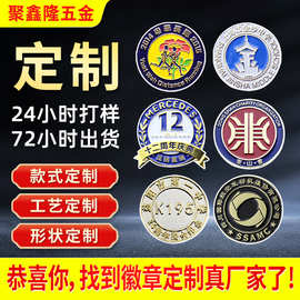 金属徽章定制珐琅卡通印logo二次元动漫胸牌队徽校徽胸针徽章定做