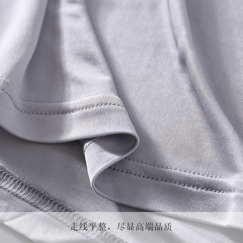 Summer Men's Round Neck Short Sleeve Silk T-shirt Loose Silk Cultural Shirt Base Shirt Plus Size Top