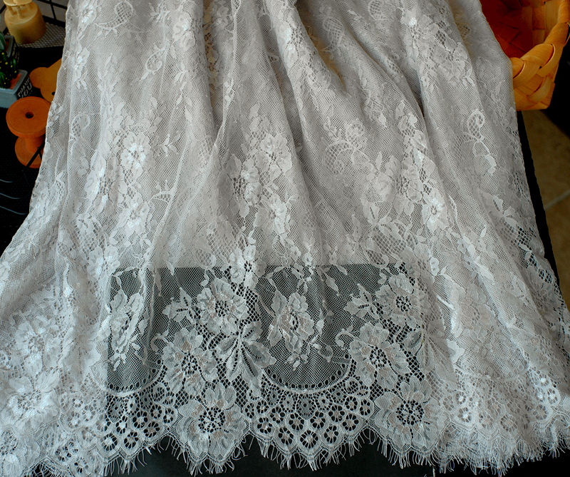 1.5 M × 3m pestañas suaves tela de encaje DIY ropa falda cortina de escritorio tela de fondo decoración