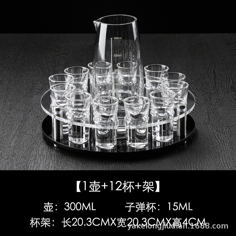 Estante redondo negro de 13 agujeros + olla de 300ml + 12 tazas de 15ml