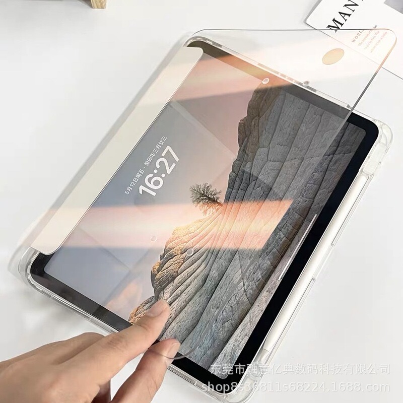 Suitable for flat ipad protective cover 10.9Air5 inch high-permeability acrylic intelligent wake-up ice crystal shell 10.2 inch