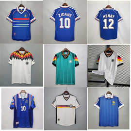 复古系列怀旧法国德国齐达内巴黎巴塞皇马成人单上衣