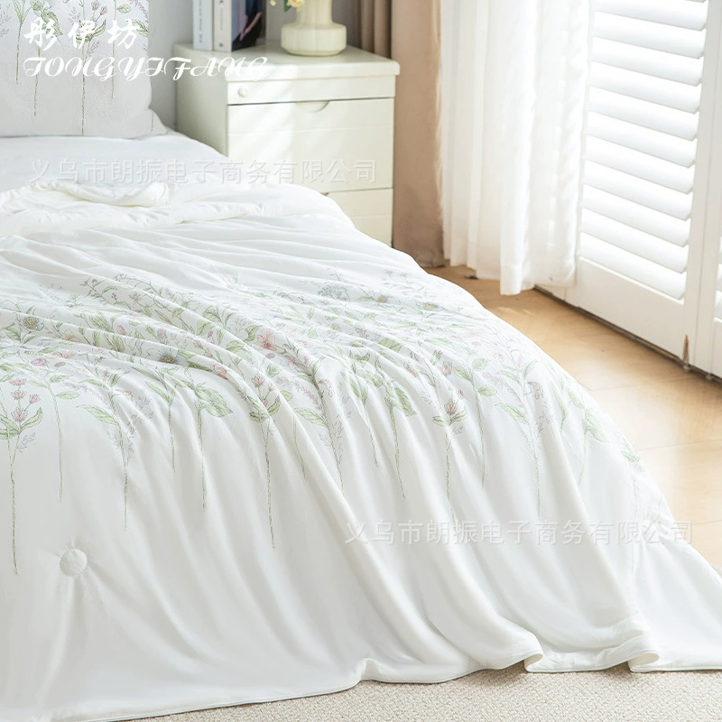 Летнее одеяло из ледяного шелка с кислотным принтом, одеяло с кондиционером, тонкое одеяло, моющееся одно- и двуспальное прохладное одеяло, мягкое летнее одеяло для общежития