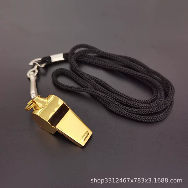 High quality stainless steel Golden Whistle metal halter sports whistle referee outdoor whistle can be used as logo
