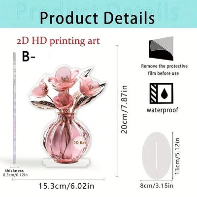Cross-Border Valentine's Day Crystal Ball Hot-Selling Items, Spring Floral Small Ornaments (Car hanging) - 1