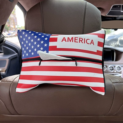holder, leather multifunctional tissue – Car tissue box/set - sm-tissue-box-stars-and-stripes-tissue-box-leather