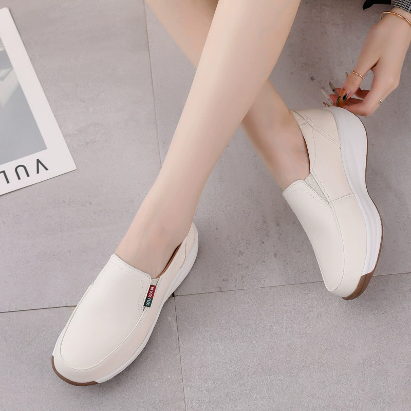 Трансграничные новые одиночные туфли кожаные женские туфли из кожи шнуровка шнуровка качели повседневные туфли модные туфли мамы большого размера