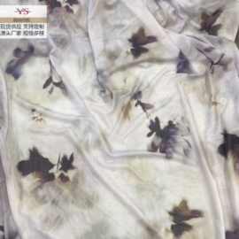 厂家直销 新款弹力网纱晕染雪纺印花布料连衣裙春夏服装吊带衫