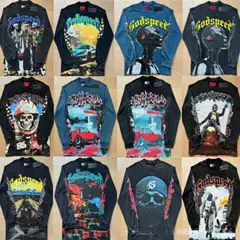 25Ss American Trendy Brand High Street Retro Washed Skull Print Loose Long T-Shirt Hoodie for Men and Women High Street