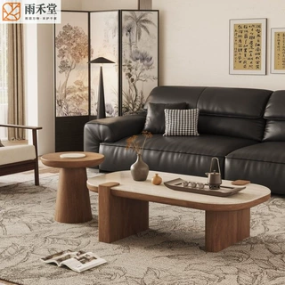客厅家用茶几新款轻奢大小户型现代简约耐用加厚组合胡桃极简茶几
