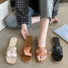 summer new pattern Cross-belt slipper Simplicity Word tow fashion Versatile ins Cross border Foreign trade wholesale
