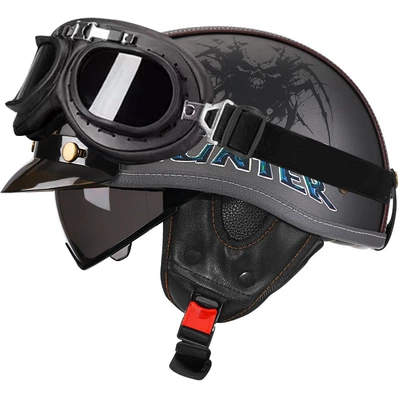 Motosiklet kaskı (dəbilqə) – Helmet for Men and Women Summer - sublime-gray-demon-hunter-tea-mirror-black-frame-mirror-m