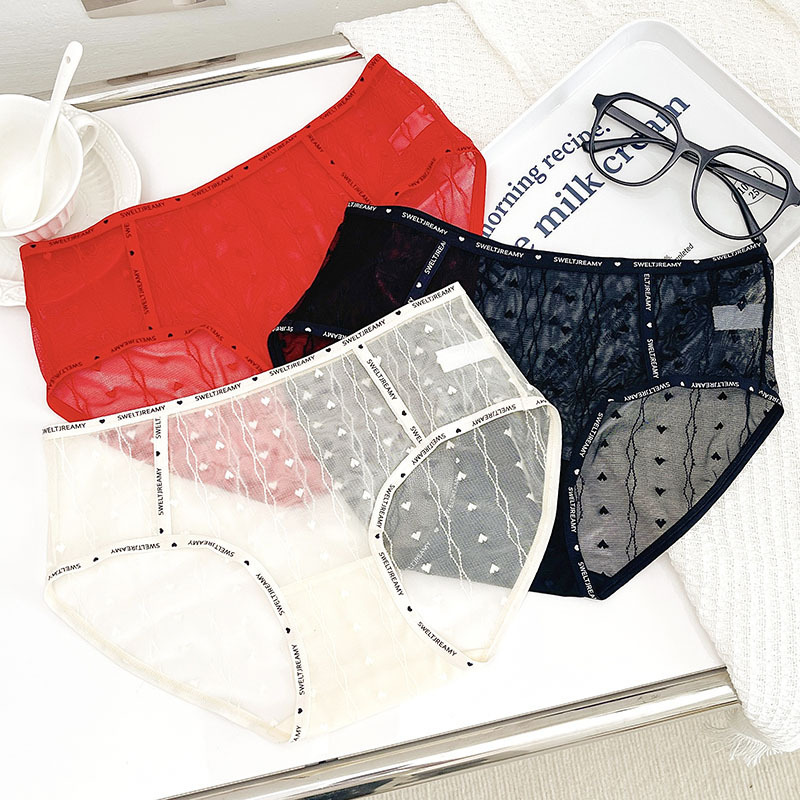 Small size lace underwear women's transparent sexy breathable mesh mid-low Waist Seamless cotton crotch women's underwear wholesale Small size lace underwear women's transparent sexy breathable mesh mid-low Waist Seamless cotton crotch women's underwear wholesale