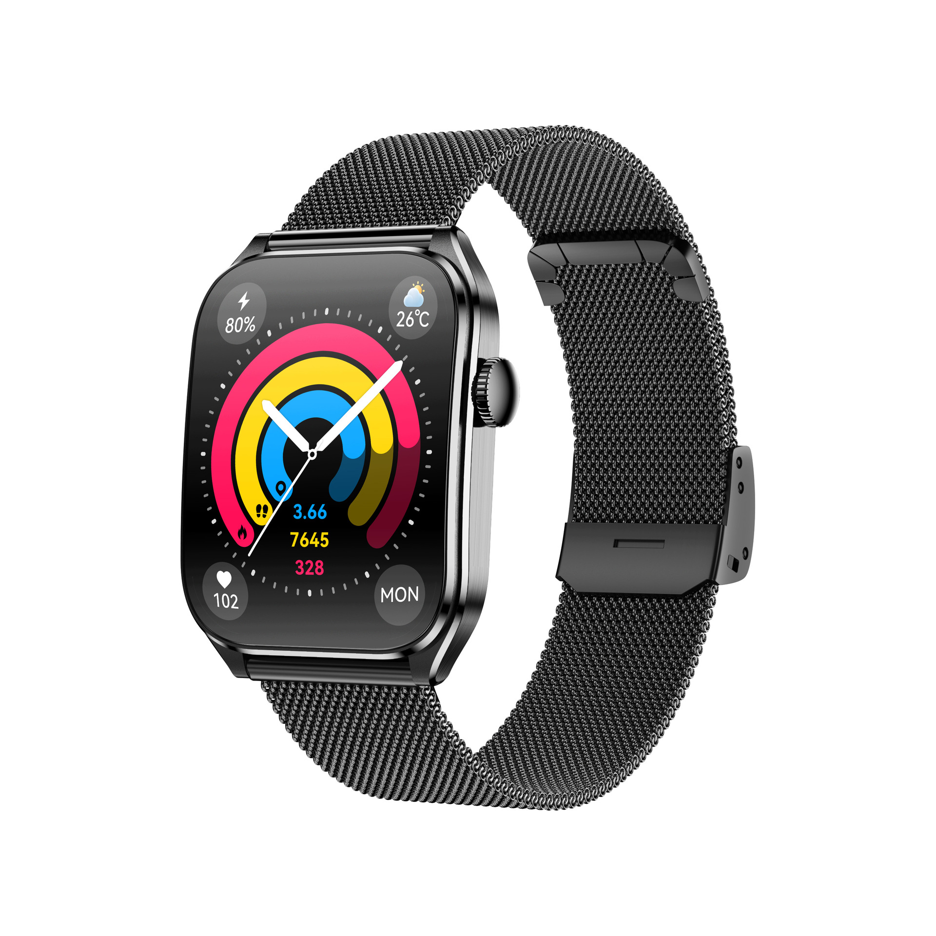 Smartwatch mit Bluetooth-Anruffunktion, Herzfrequenzmessung und Benachrichtigungen – Direktvertrieb ab Werk Huaqiangbei_voghion.com