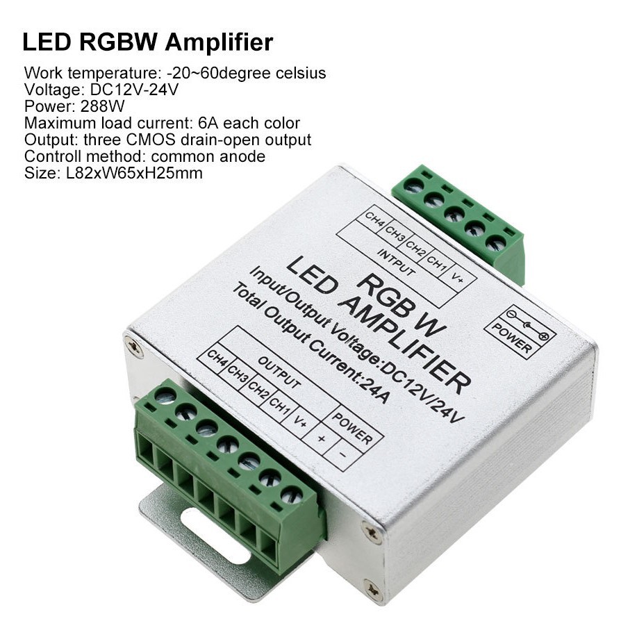 RGBW amplificador de señal amplificador de potencia LED controlador directo fábrica alta potencia luz con relé