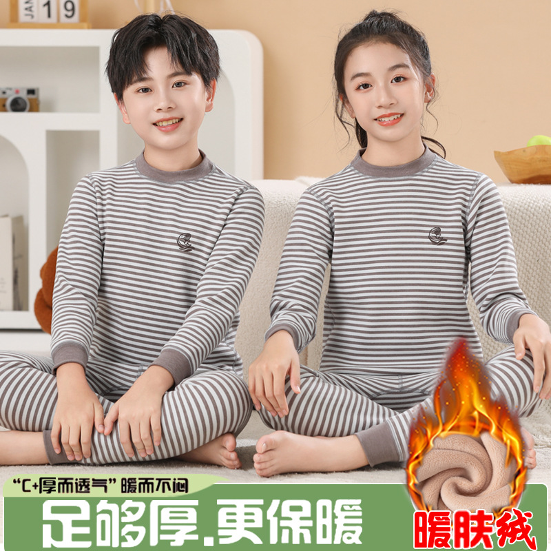 Winter children's velvet keep warm warm long-sleeve