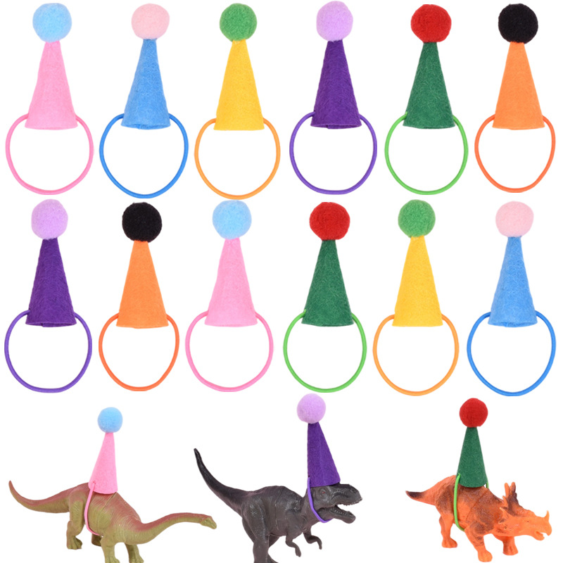 Amazon Small Pet Hairball Hat Party Decoration Mini Birthday Hat Headwear Animal Model Decorative Hat