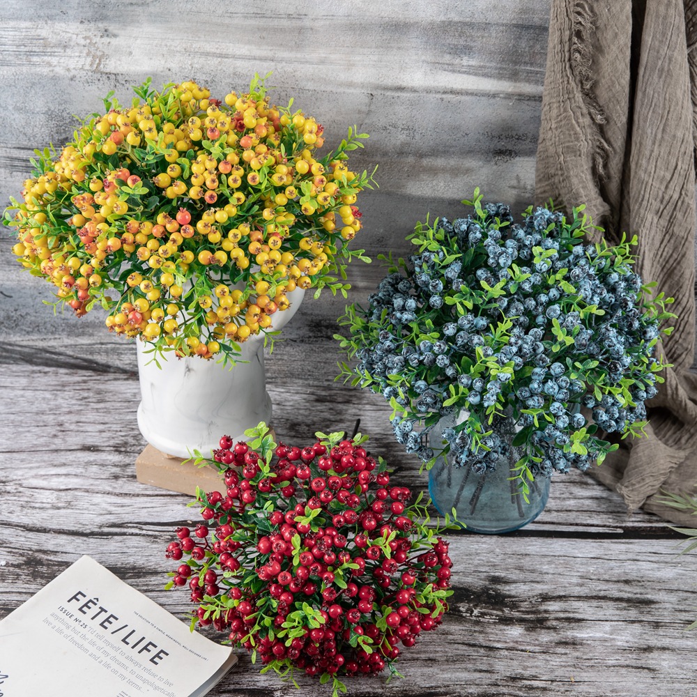 Berry Christmas Bean Branch Artificial Flower Manufacturer Home Decor Wedding Handflower Guide Flower Wall Artificial Flower MW74411