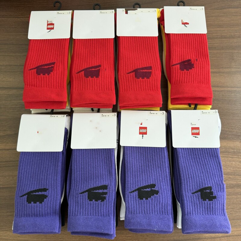 LEGO building block-themed, colorful, Suwan Next series, thin, long, cotton socks, a couple's set, suitable for sports and running LEGO building block-themed, colorful, Suwan Next series, thin, long, cotton socks, a couple's set, suitable for sports and running