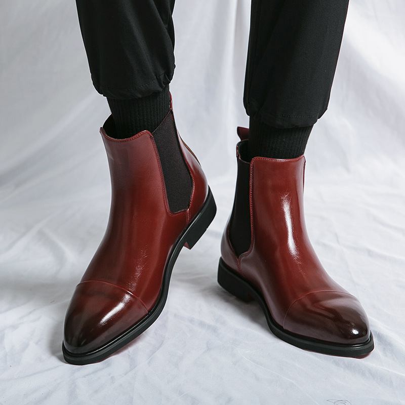 Transfronterizo Otoño e invierno de los hombres Nuevo tamaño más cálido alto-top moda casual moda puntiaguda manga juventud botas de los hombres al por mayor image 5