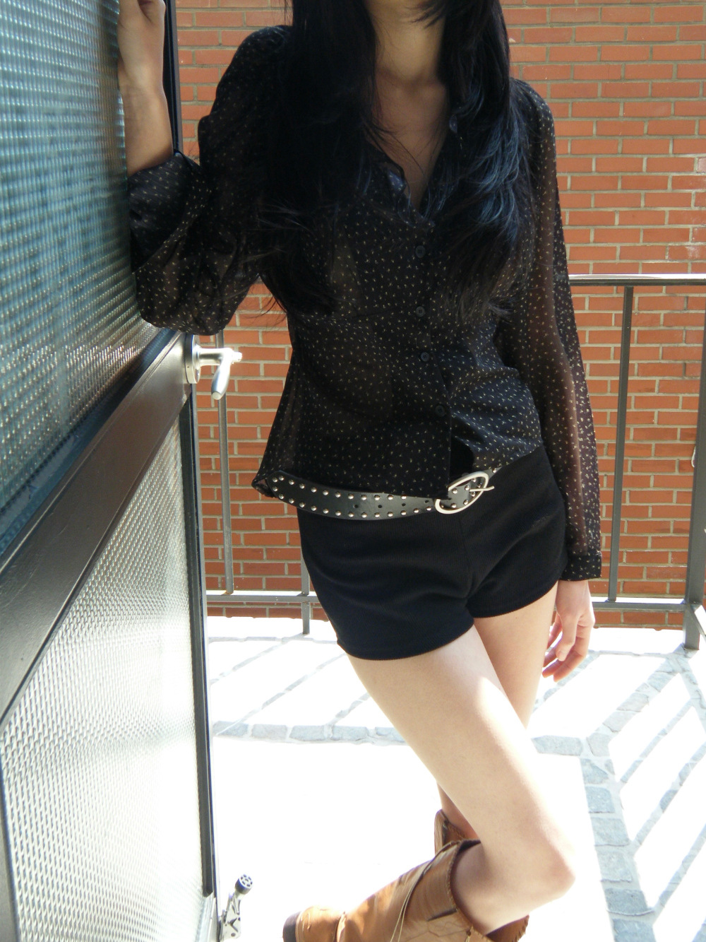 Camicia donna floreale scollo a v chiffon stile mori maniche lunghe_voghion.com