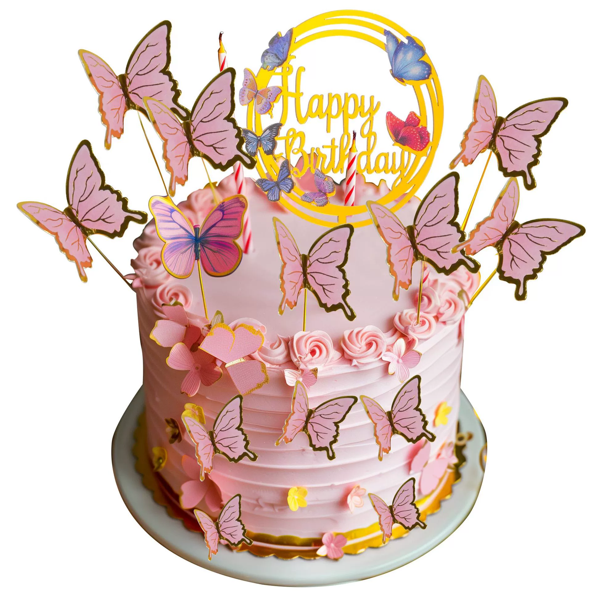 Горячей бабочкой с принтом акриловый набор для украшения бренда 2024 популярный кексы день рождения плагин