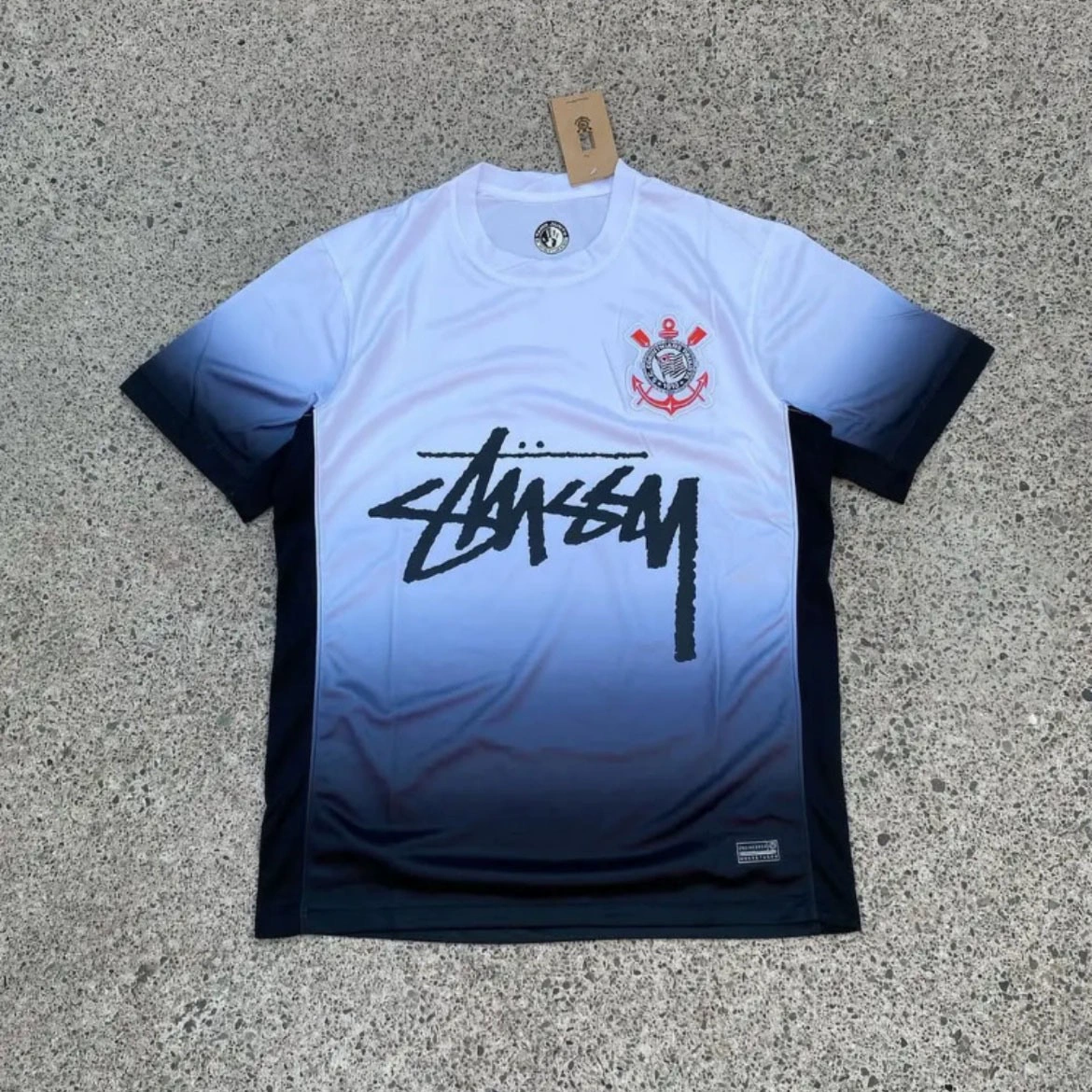 Футболка Stussy Stussy с подписью, Аргентина, Интер, Бразилия, Италия, Фламенго, короткие рукава