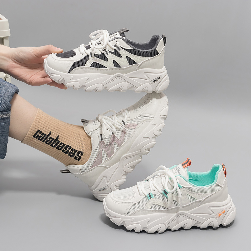 Zapatos estilo Dad para mujer, primavera y verano 2022, nuevos tenis versátiles con suela gruesa que aumentan la altura, estilo coreano, zapatos casuales de moda 7787