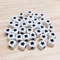 12mm silicone beads star and heart dice beads DIY necklace spacer beads