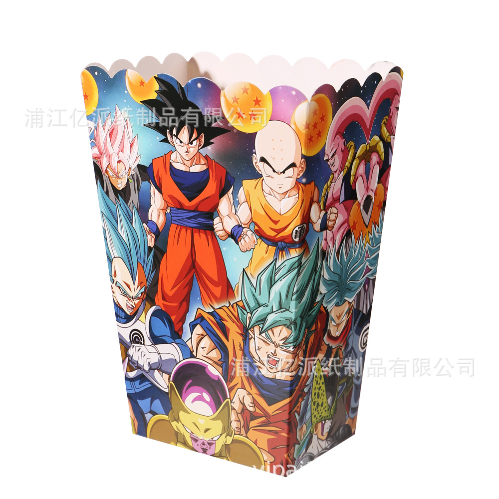 Nuevos siete bolas de dragón fiesta decoración atmósfera decoración prop bandeja de papel tazas de papel toallas de mesa set de cubiertos desechables