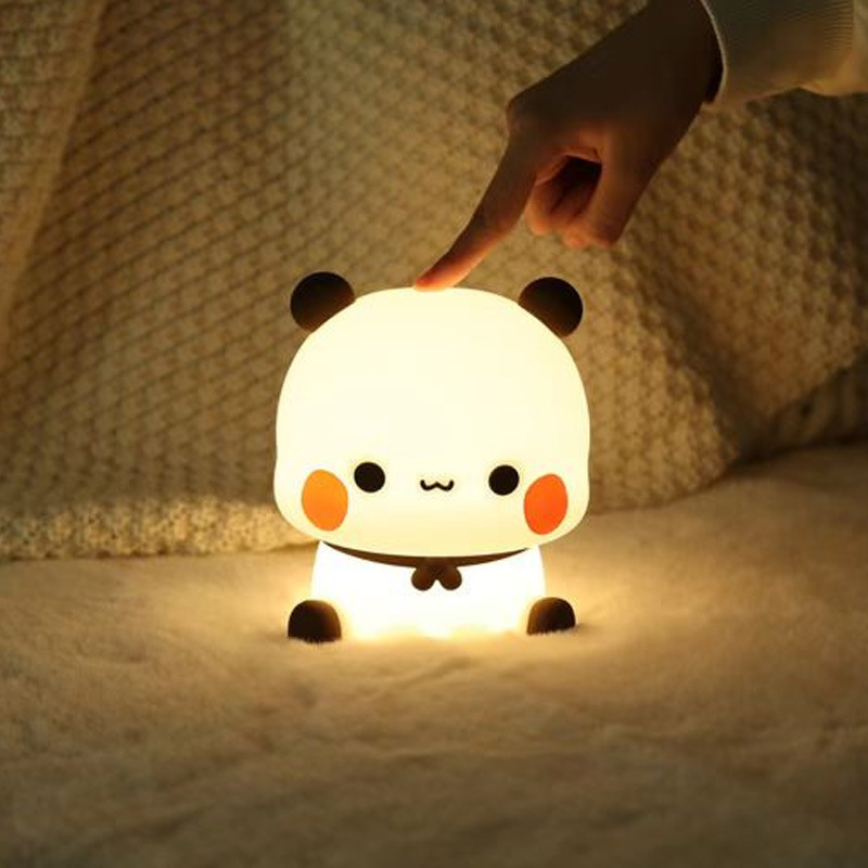 Panda One Two Pat Lamp Rechargeable Silicone Night Light Bedroom Table Lamp Soft Light Sleeping Eye Protection Gift for Girls Panda One Two Pat Lamp Rechargeable Silicone Night Light Bedroom Table Lamp Soft Light Sleeping Eye Protection Gift for Girls