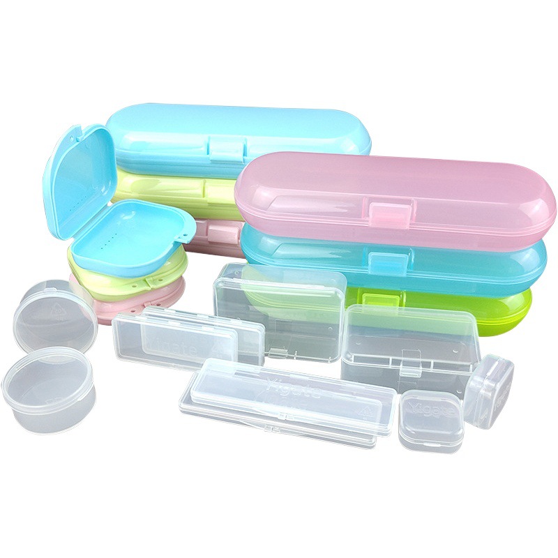 Caja de embalaje PP necesidades diarias en stock caja de hilo de almacenamiento conveniente Cuidado Oral cepillo de dientes caja de plástico transparente caja de plástico plegable